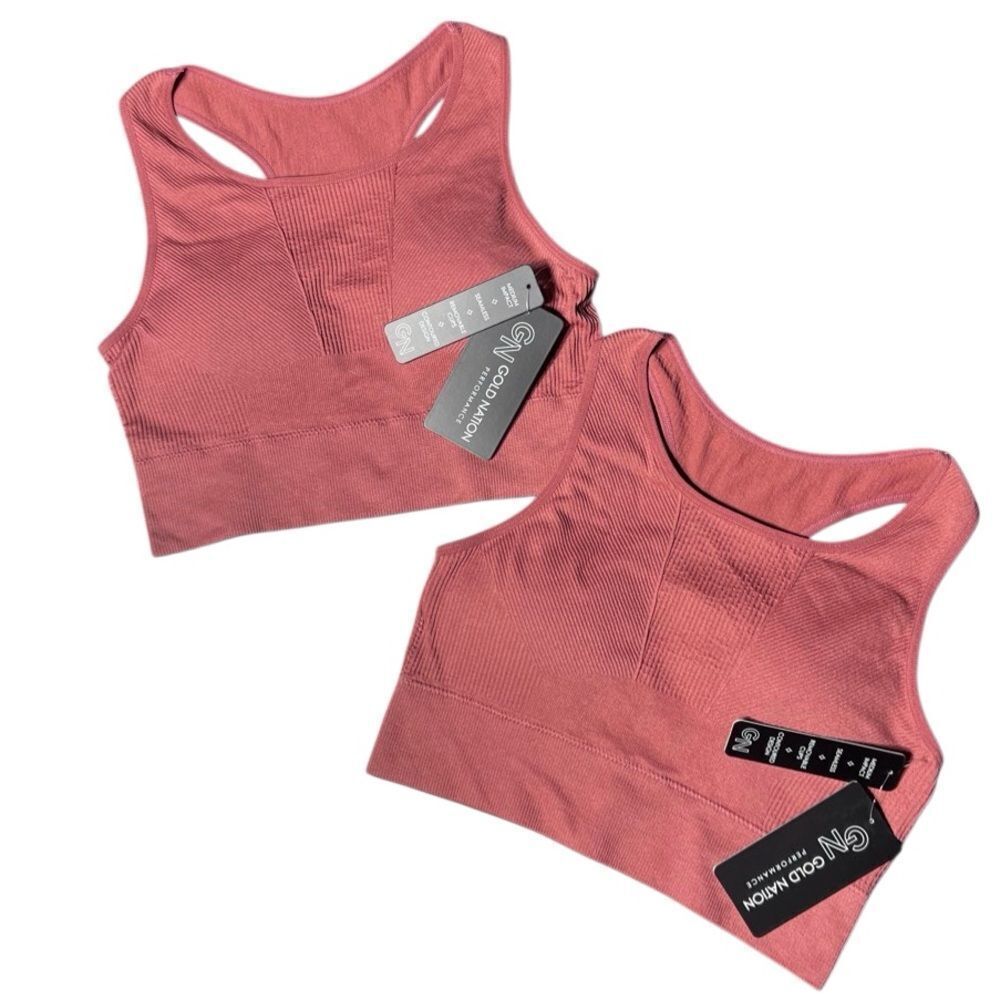 Gold Nation Seamless Activewear Top Bra Set Size Medium